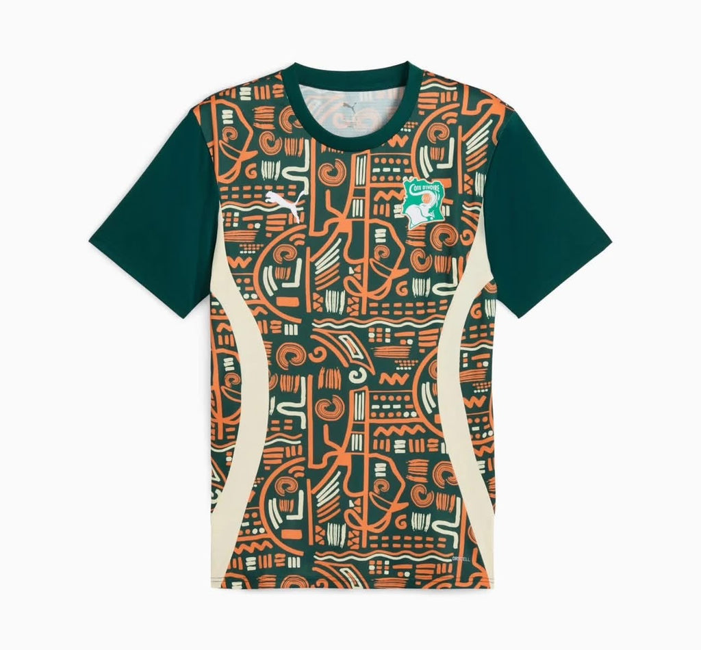 Maillot Côte d'Ivoire Pré-Match Vert & Orange
