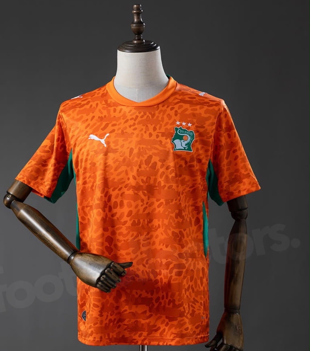 Maillot Côte d'Ivoire Orange – Motif Tacheté