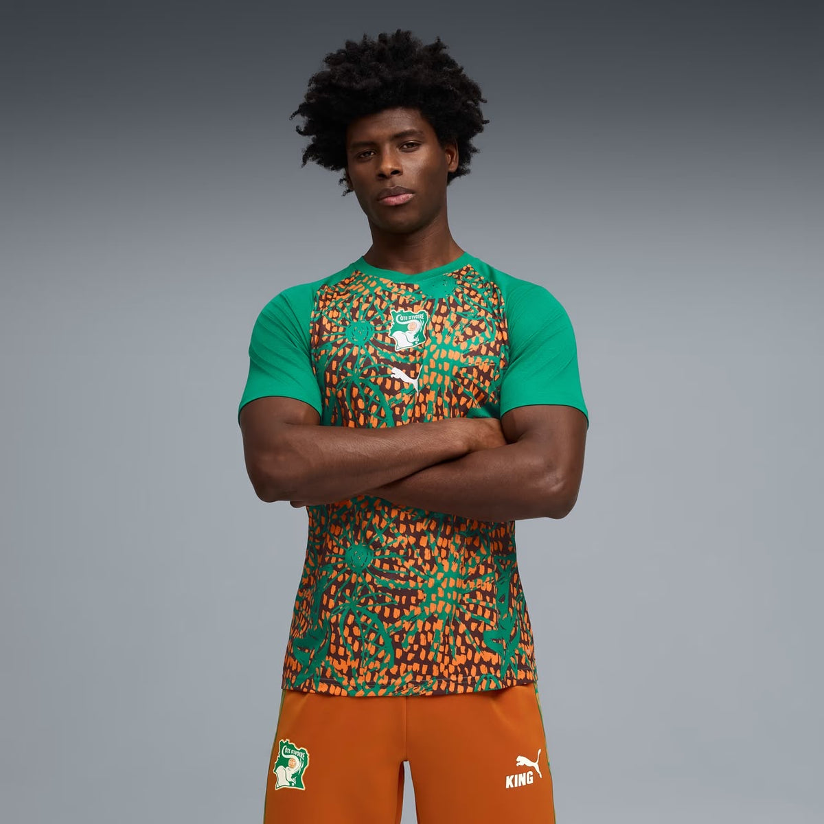 Maillot Côte d'Ivoire Pré-Match Vert & Orange